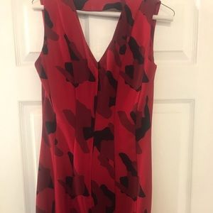 H&M Red Camouflage V-Neck Dress